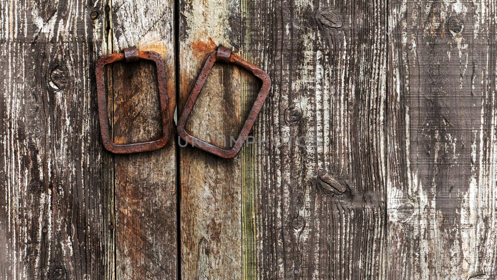 the part of wooden door with metal handle for adv or others purpose use