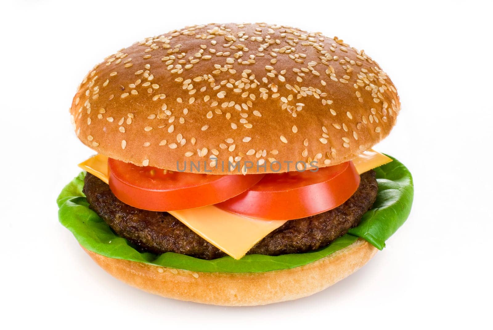 Beef burger isolated over white background