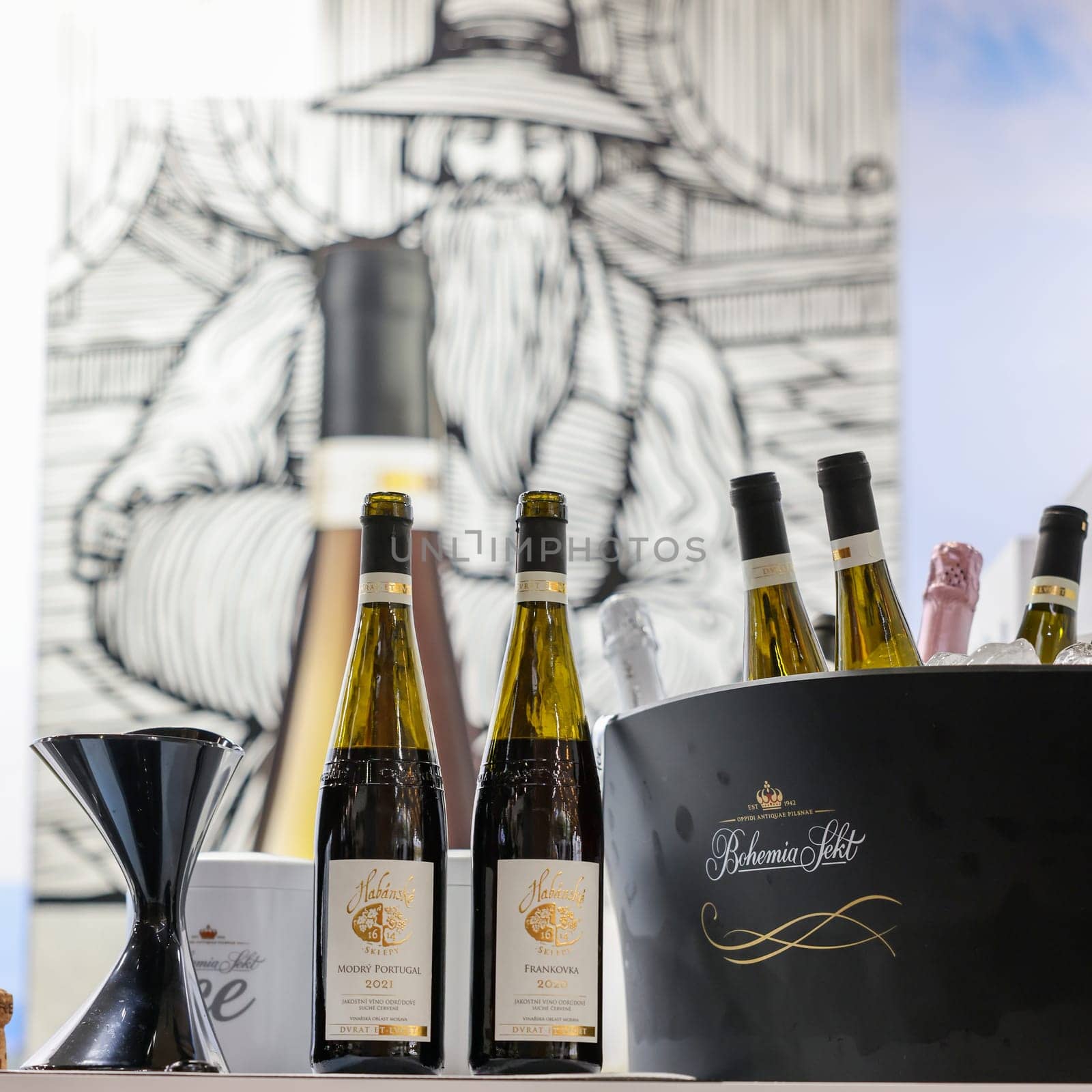Cracow, Poland - November 17, 2022: International Wine Trade Fair ENOEXPO in Cracow. Producers of wine from all around the world meet the importers distributors and representatives.
