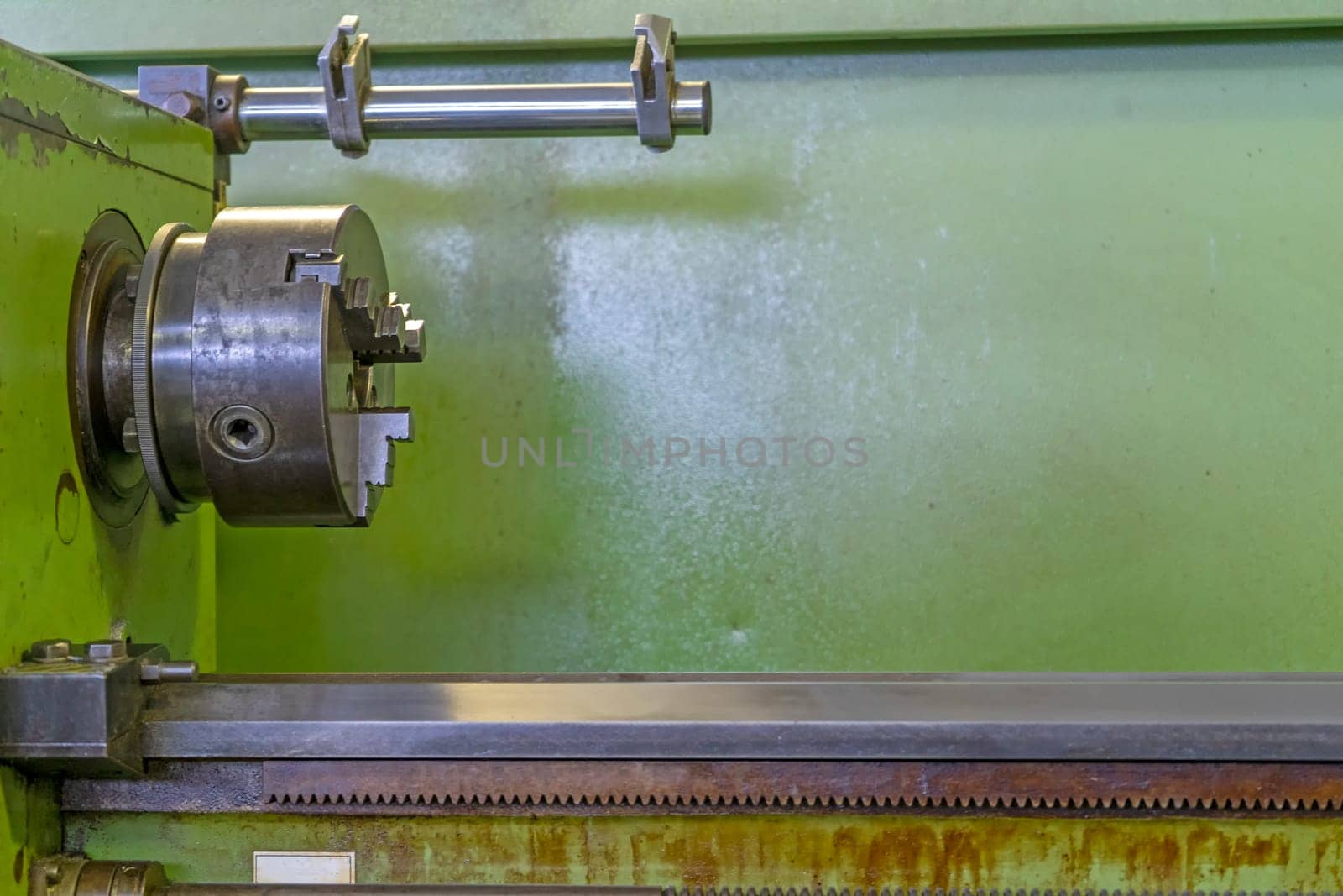 CNC turning spindle and old machine lathe