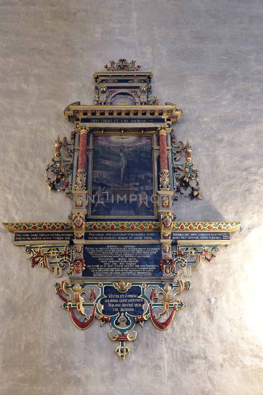 Innenansicht der evangelischen St. Blasius Kirche - Epitaph, Niedersachsen, Deutschland, Hannoversch Münden