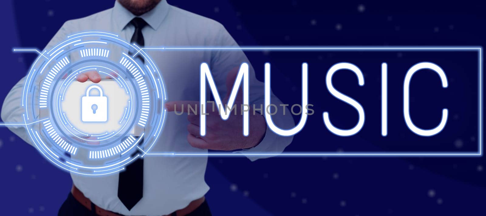 Writing displaying text Music, Conceptual photo vocal or instrumental sounds in such way to produce beauty form