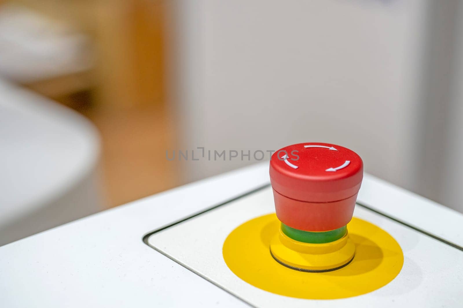 Emergency button stop red off safety control