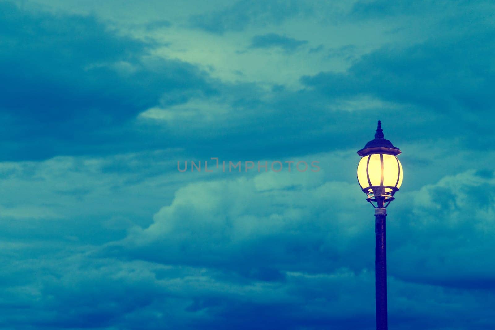 Light post or lamp with blue Sky Background