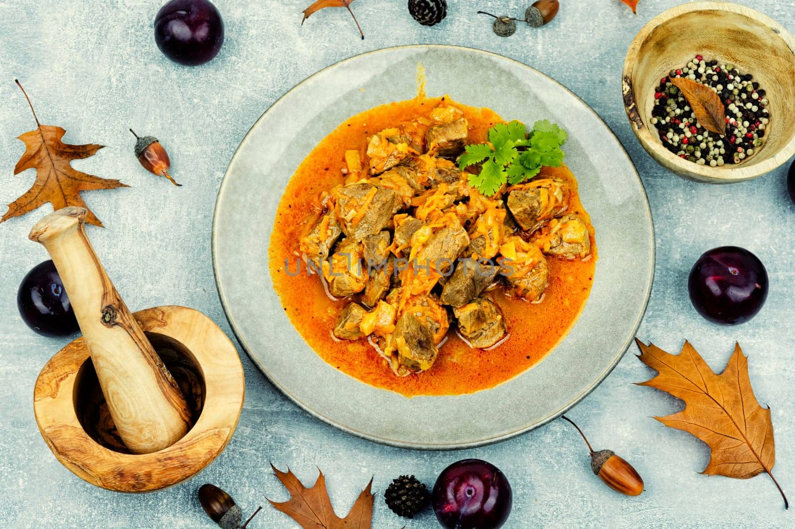Delicious Beef goulash with pasta.  Homemade recipe.