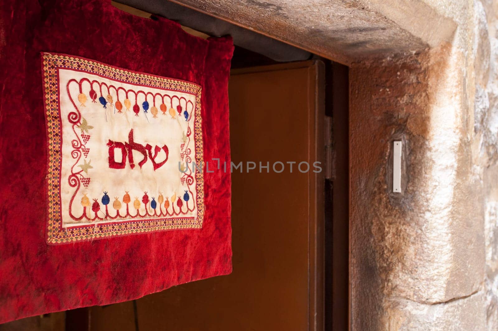 Barcelona, Spain - Dec 29th 2019: Medieval Jewish Quarter Synagoge. Catalonia, Spain
