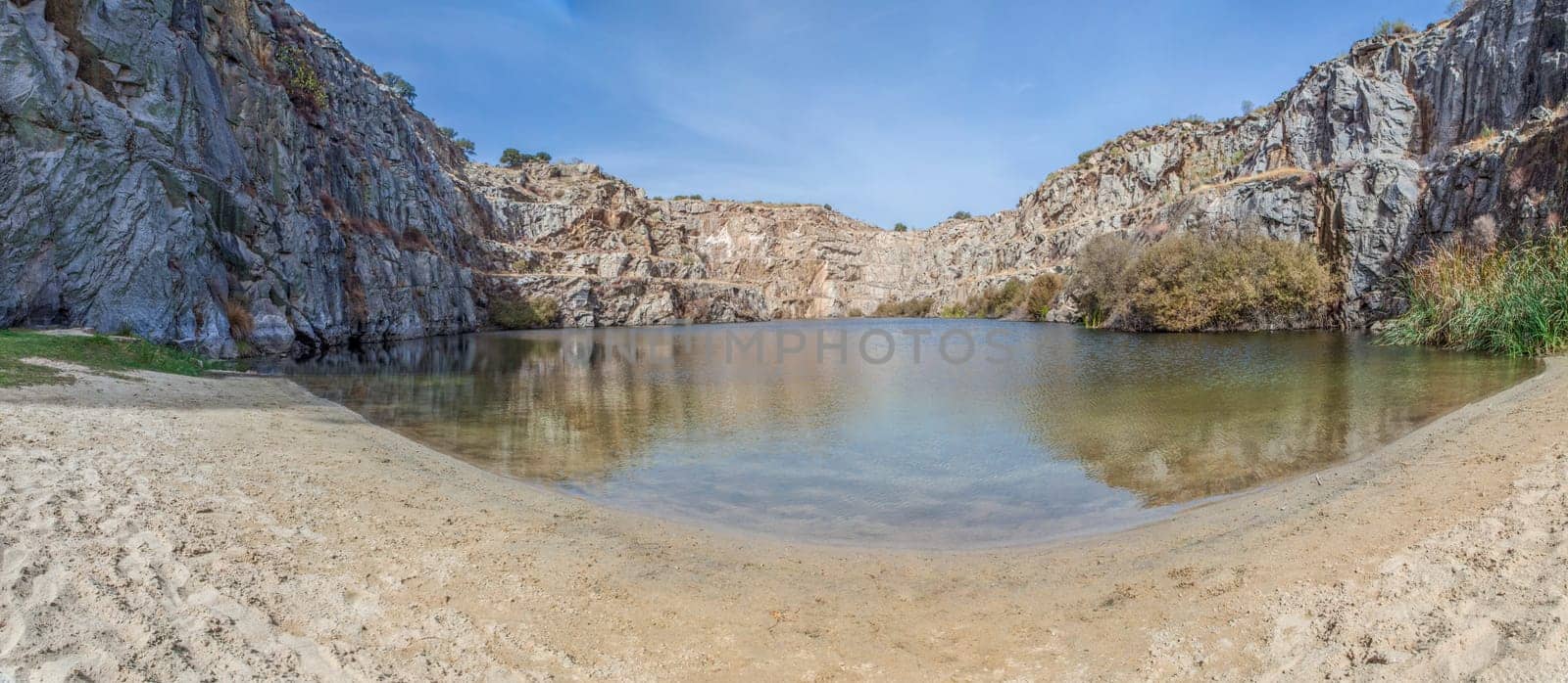 Old quarry of Alcantara now used as Natural swimming pool, Caceres, Extremadura, Spain