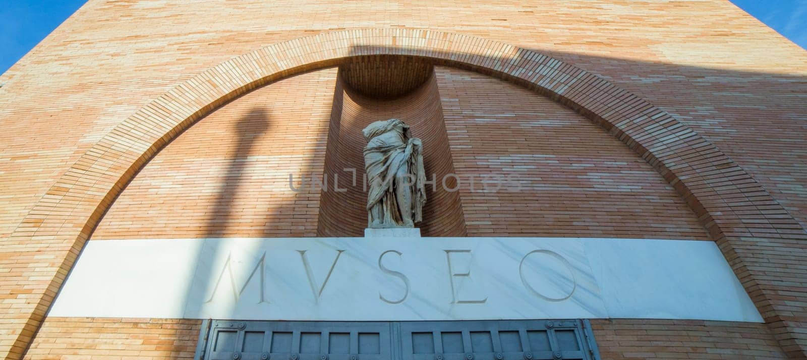 National Roman Art Museum entry, Merida, Spain. Wide angle view