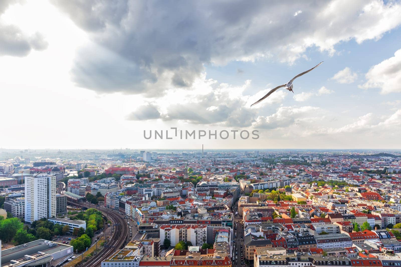 The Berlin roofs, beautiful sunny panorama, Germany.