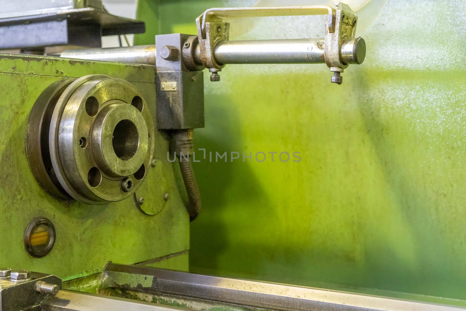 CNC turning spindle and old machine lathe