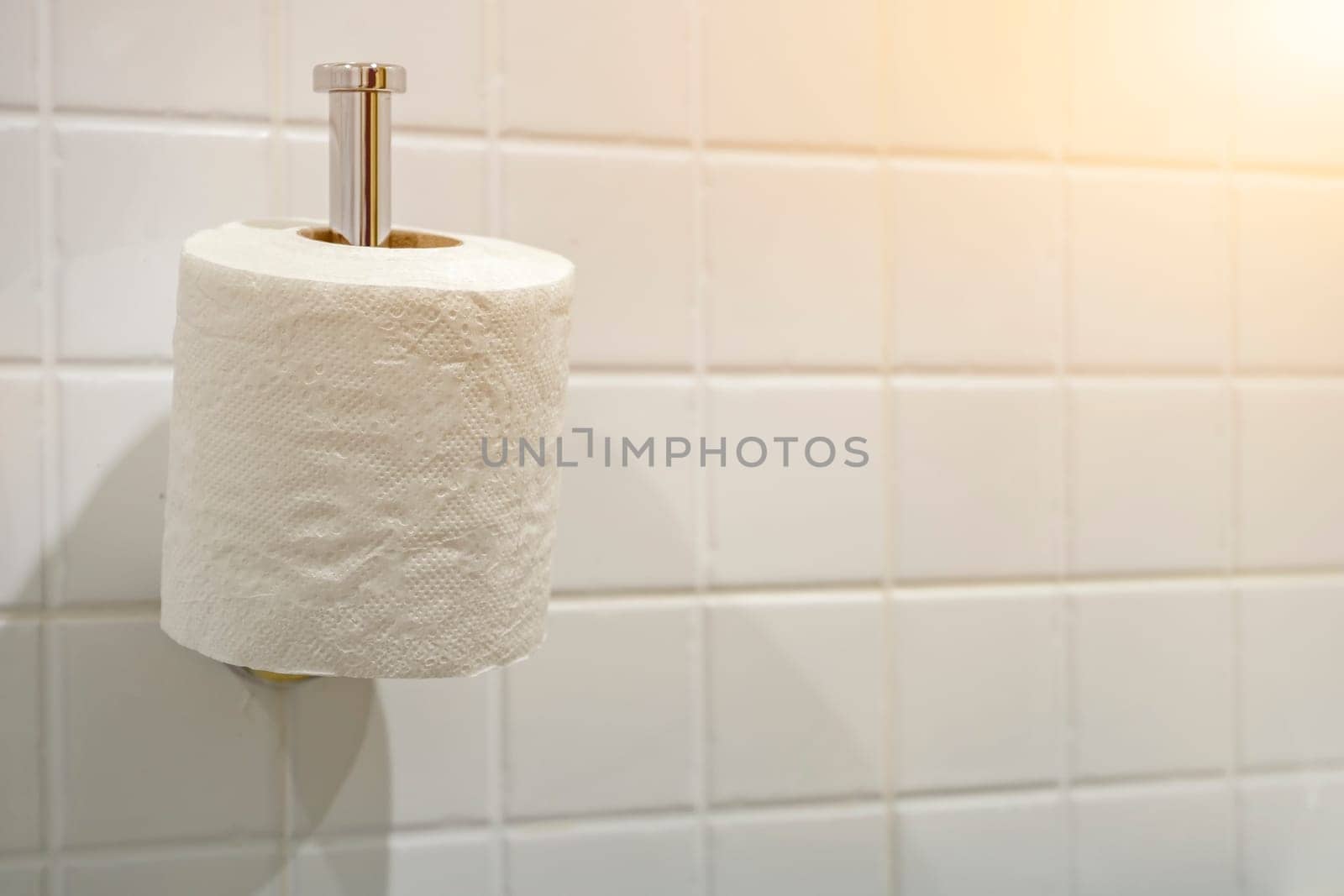 Tissue with white background in the bathroom