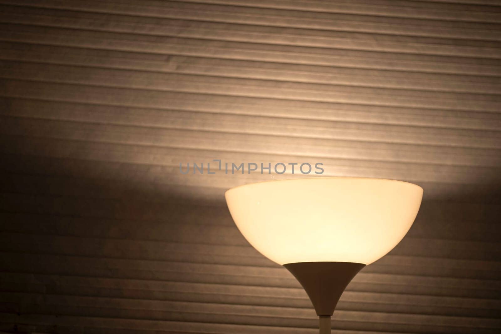 Golden desk lamp light modern copper background