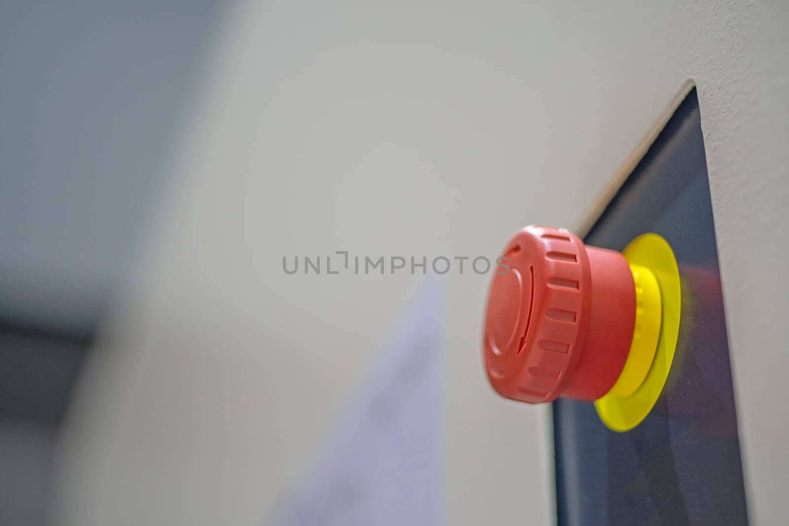 Emergency button stop red off safety control