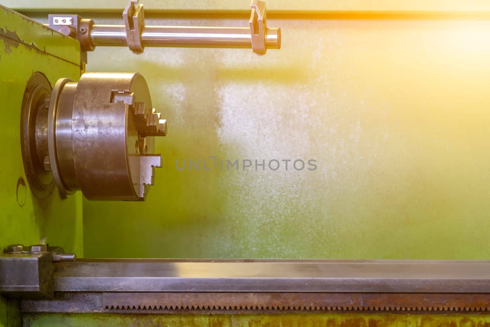CNC turning spindle and old machine lathe