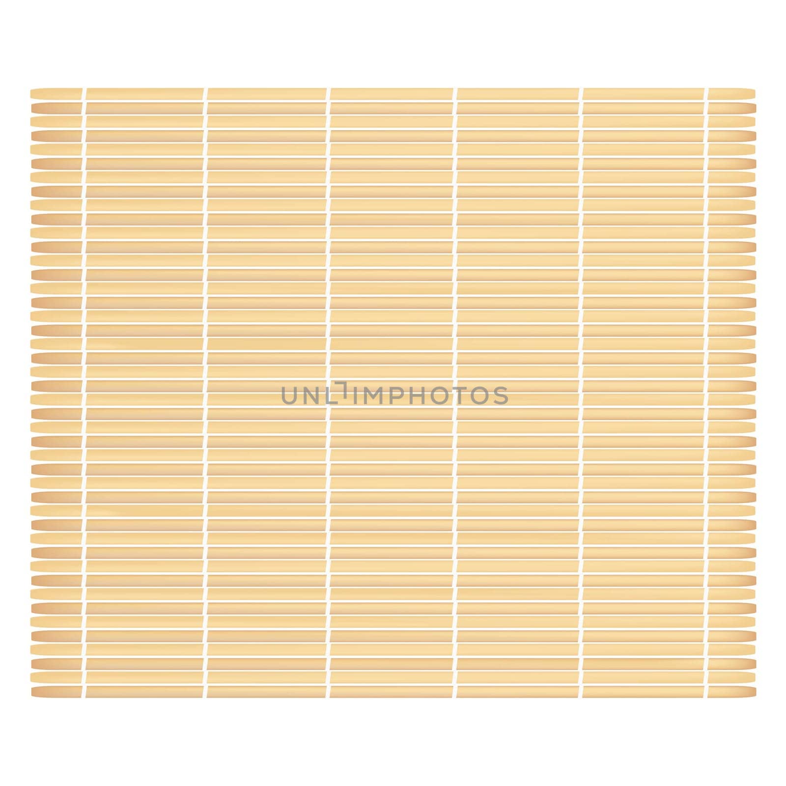 Bamboo mat for sushi on a white background. Ecology concept. Isolated objects. Vector image.