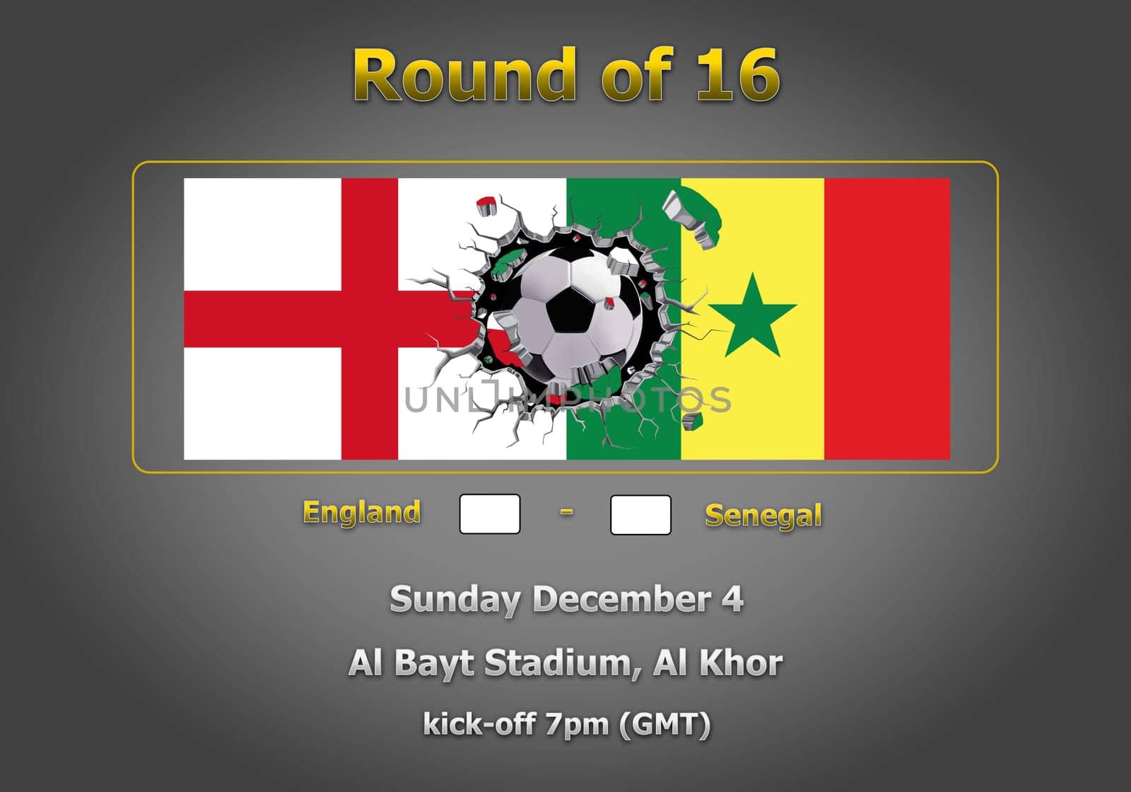 Concept 3d illustration round of 16 teams of World Cup Qatar 2022 championship.