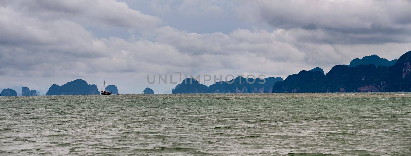 Panoramic view of Pang Nga Bay, Thailand, Asia