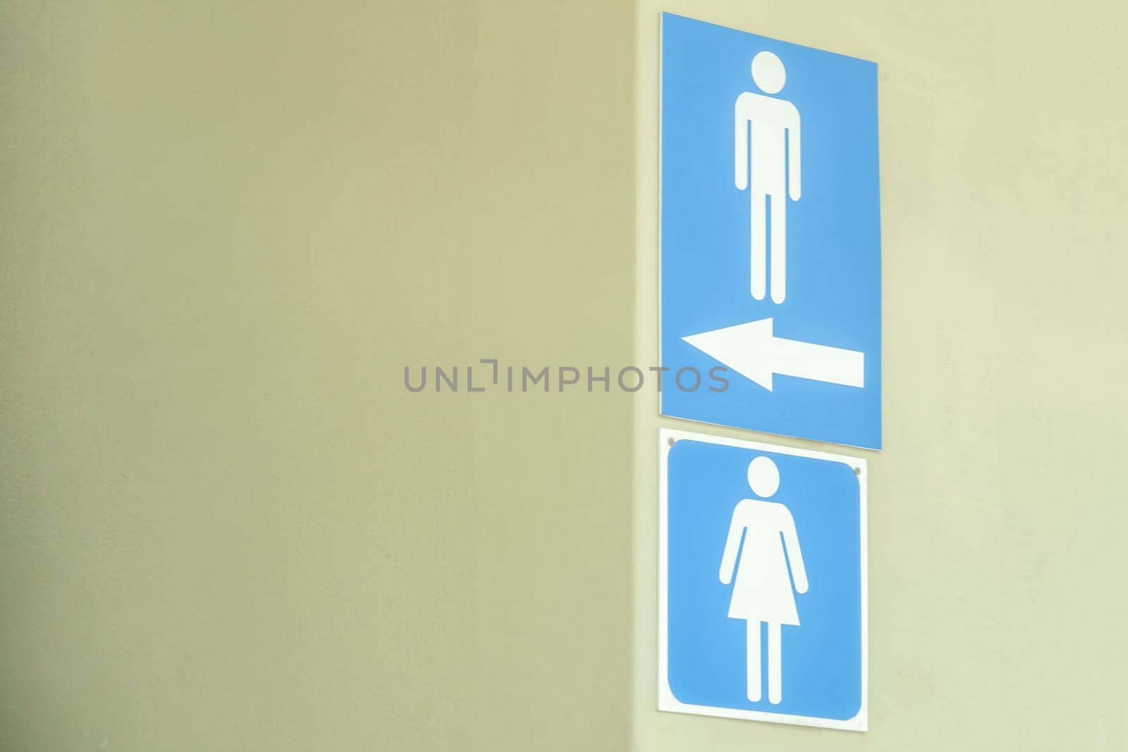 Bathroom symbol male female ,female white male blue