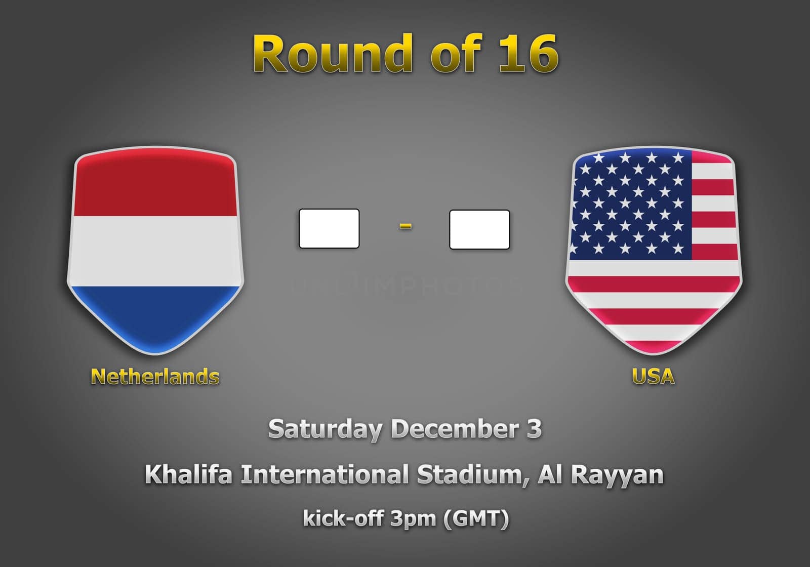 Concept 3d illustration round of 16 teams of World Cup Qatar 2022 championship.