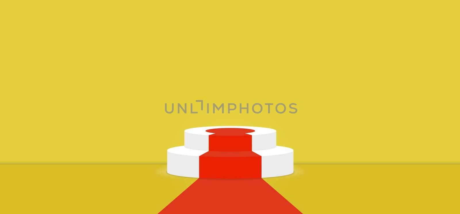 Meadowlark color abstract with stage podium display platform, modern studio, wall scene fashion, stage podium scene with for Award Ceremony and colorful presentation simple art spotlight summer banner. 3D rendering.