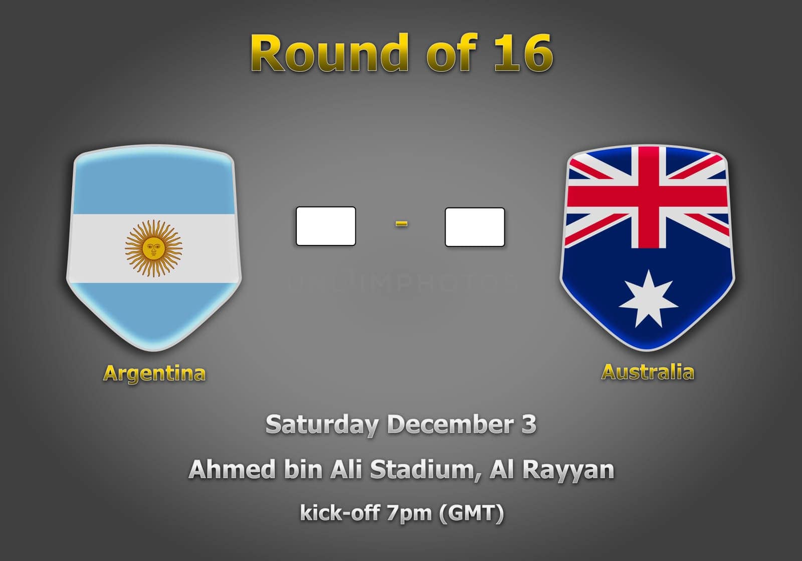 Concept 3d illustration round of 16 teams of World Cup Qatar 2022 championship.