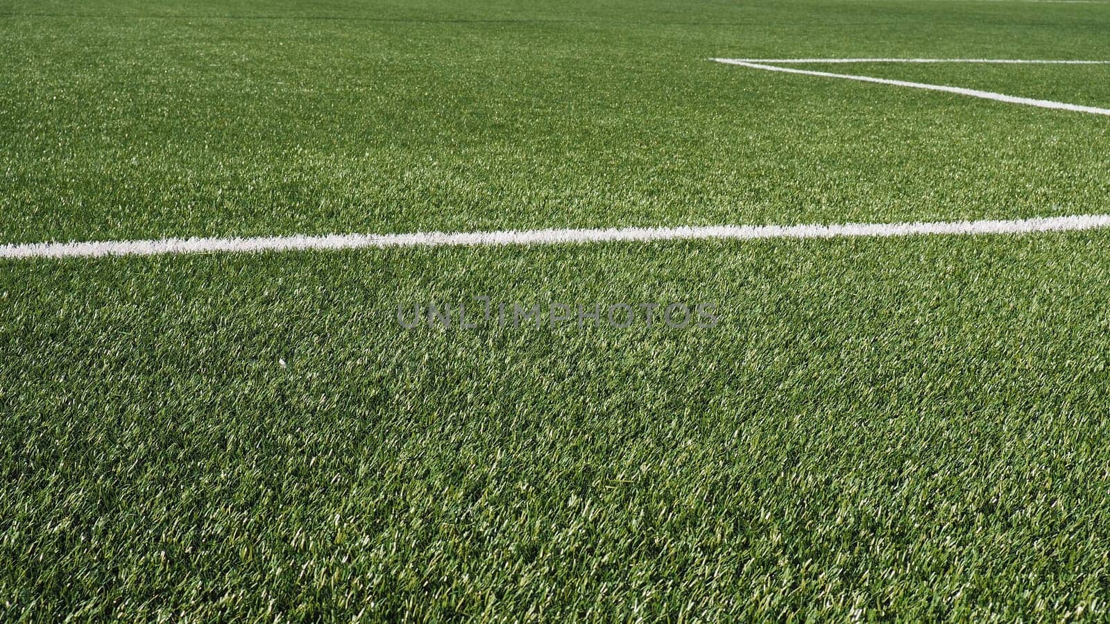 soccer field for championship.The marking of the football field on the green grass. White line. Football field area