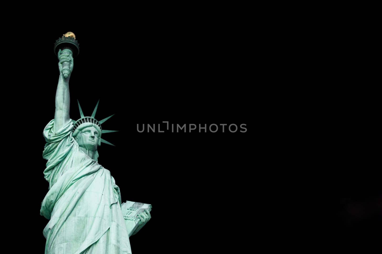 Statue of Liberty - USA. The famous landmark with copy space in background