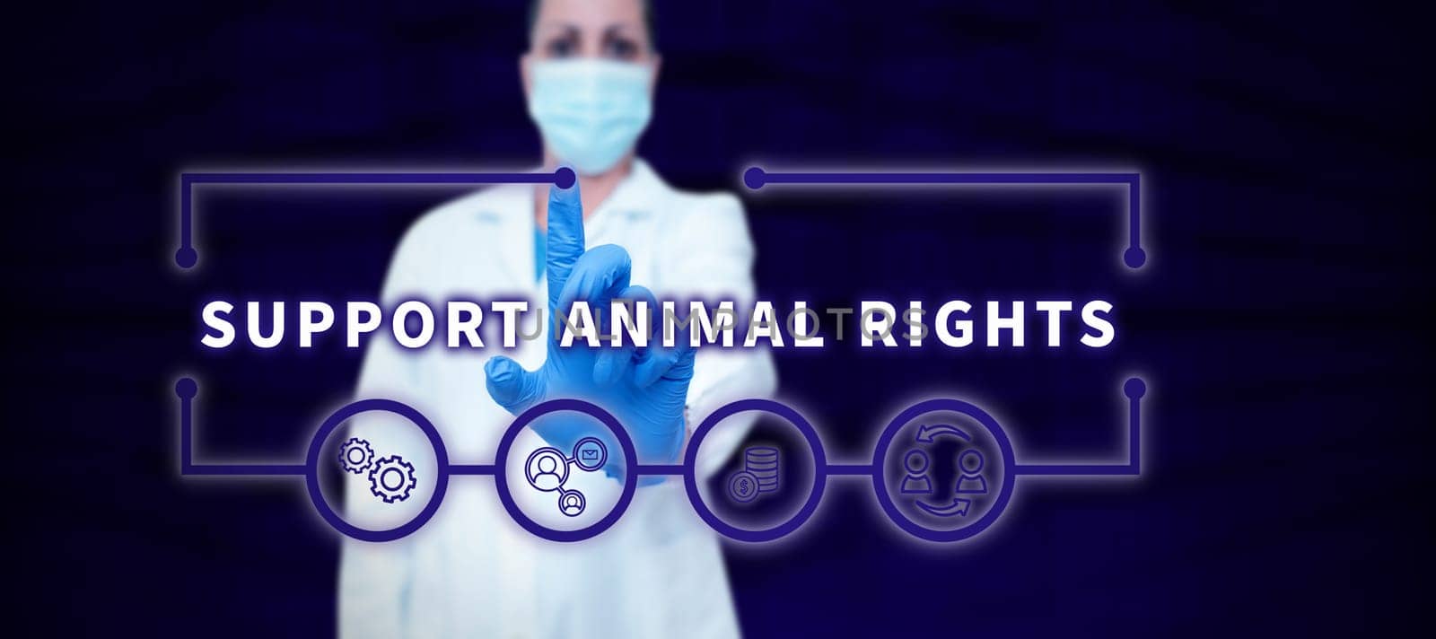 Handwriting text Support Animal Rights, Business overview protection and proper treatment of all animals
