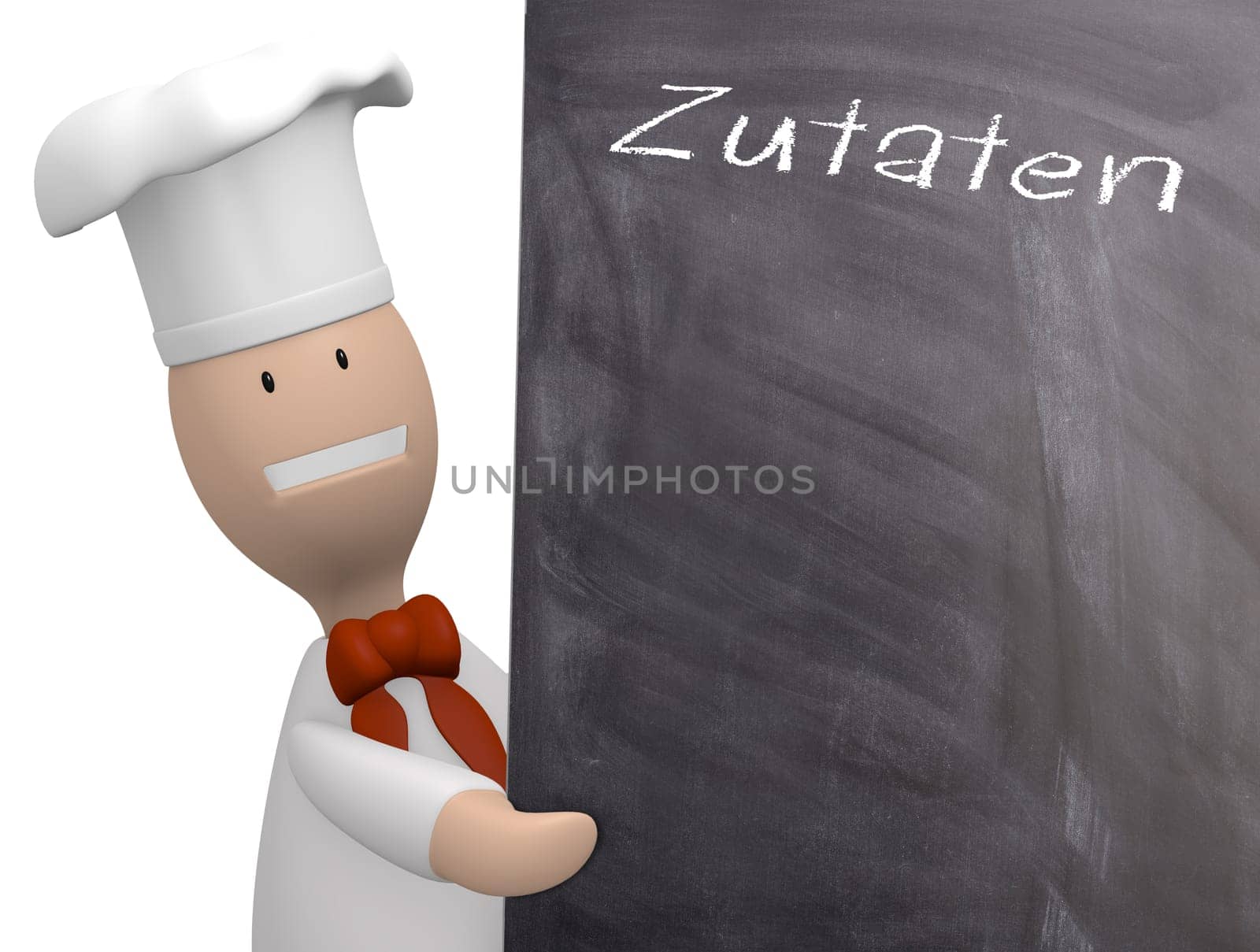 Chef with a blank chalkboard with space for text or image