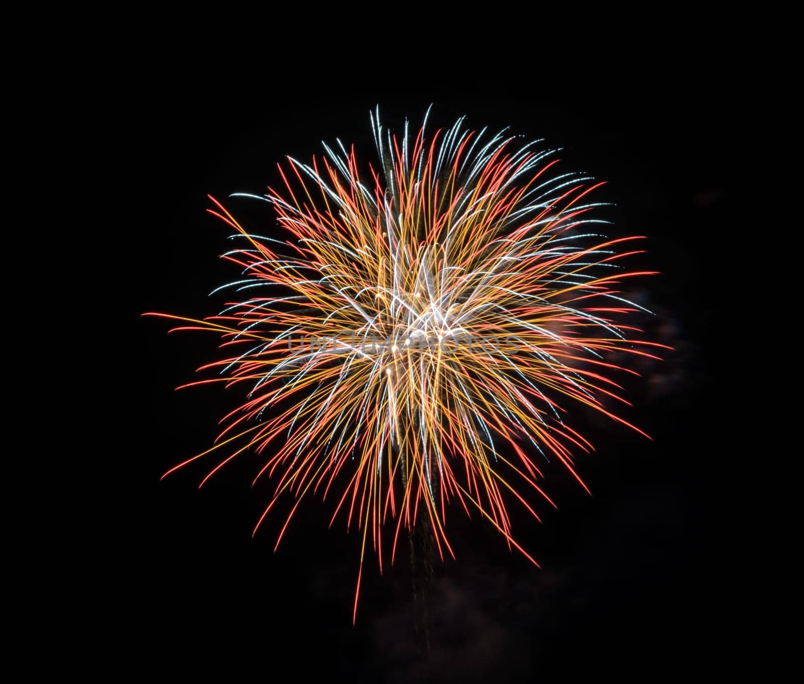 Colorful fireworks exploding in the night sky