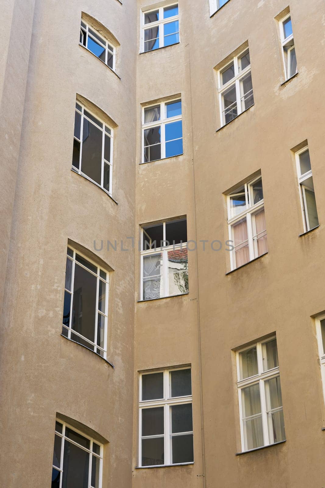 Backyard of a run down house in the center of Berlin in Germany