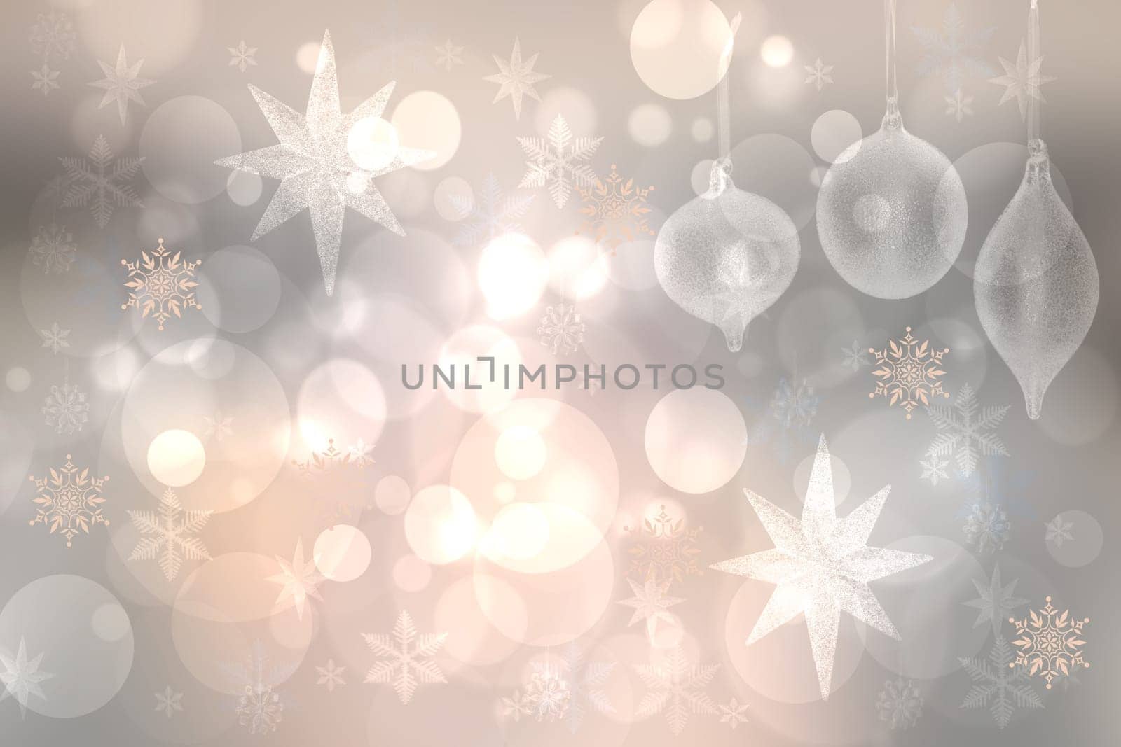 A festive abstract gradient light pink gray silver background texture with glitter defocused sparkle bokeh circles and stars. Card concept for Happy New Year, party invitation, valentine or other holidays.