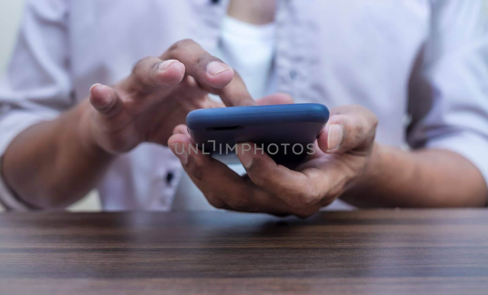 Age of technology People's, Use of technology in the modern era, Interconnection by internet network, Communication with the Internet, Hand man using smartphone blurred background