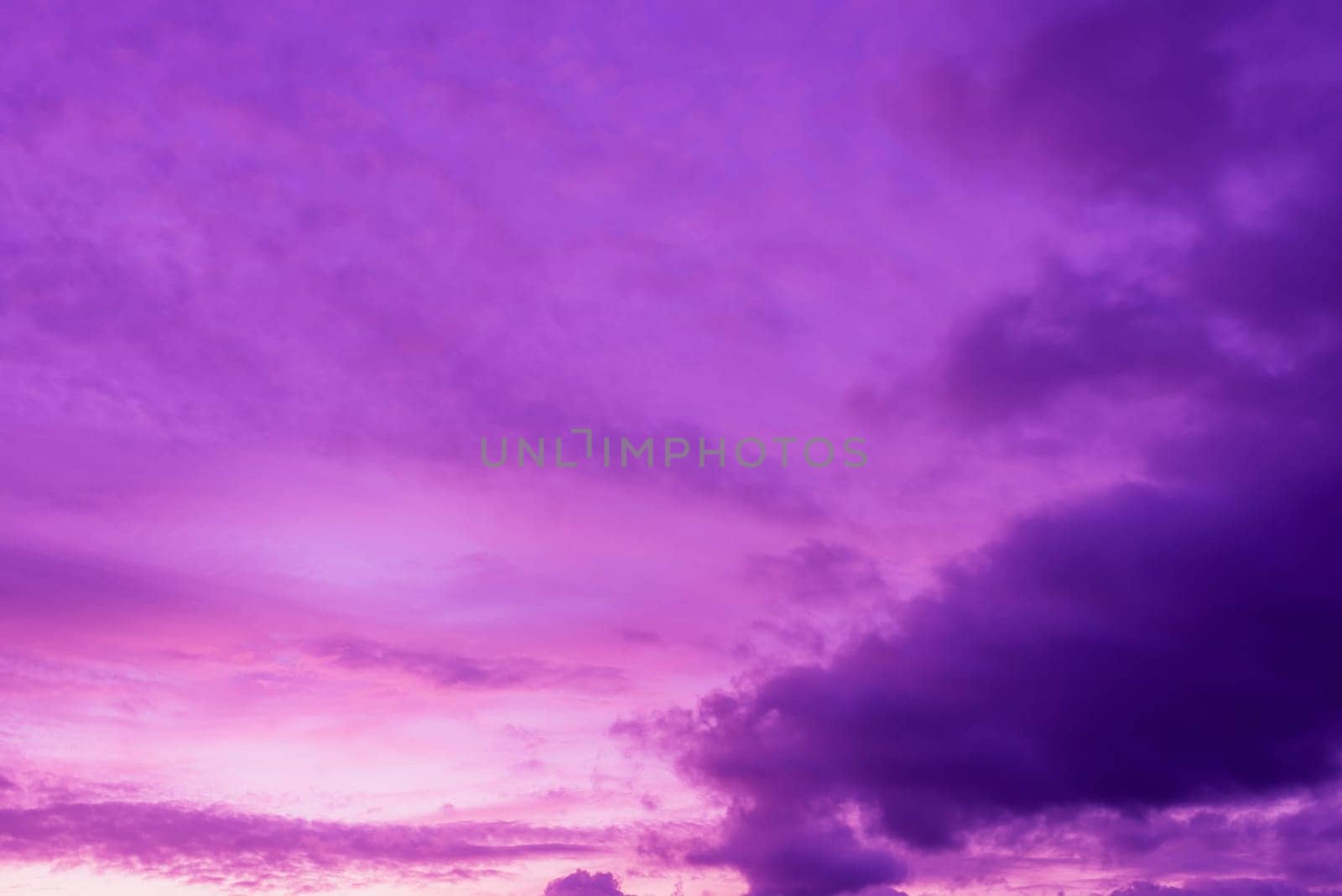 Abstract and pattern of cloud sky, Velvet violet, Velvet Purple, Trend color of the year background, Pattern of colorful cloud and sky sunset or sunrise: Dramatic sunset in twilight, Beautyful of sky