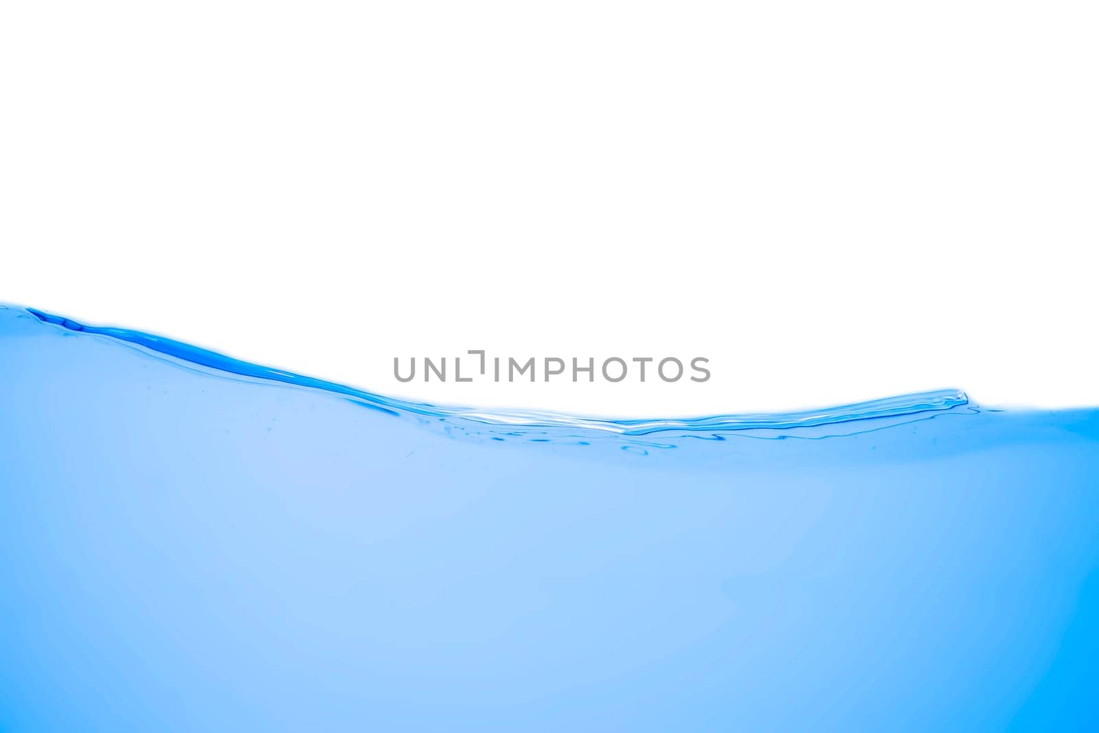 Water wave with bubbles on a white background