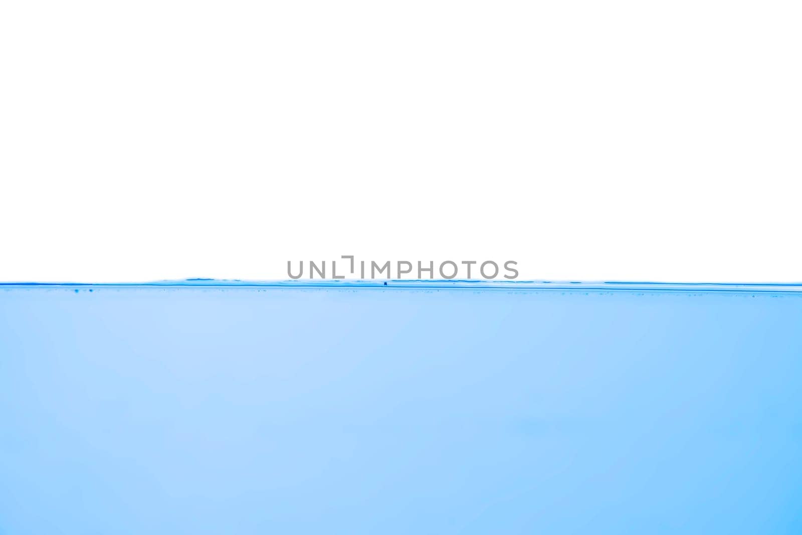 Water wave with bubbles on a white background