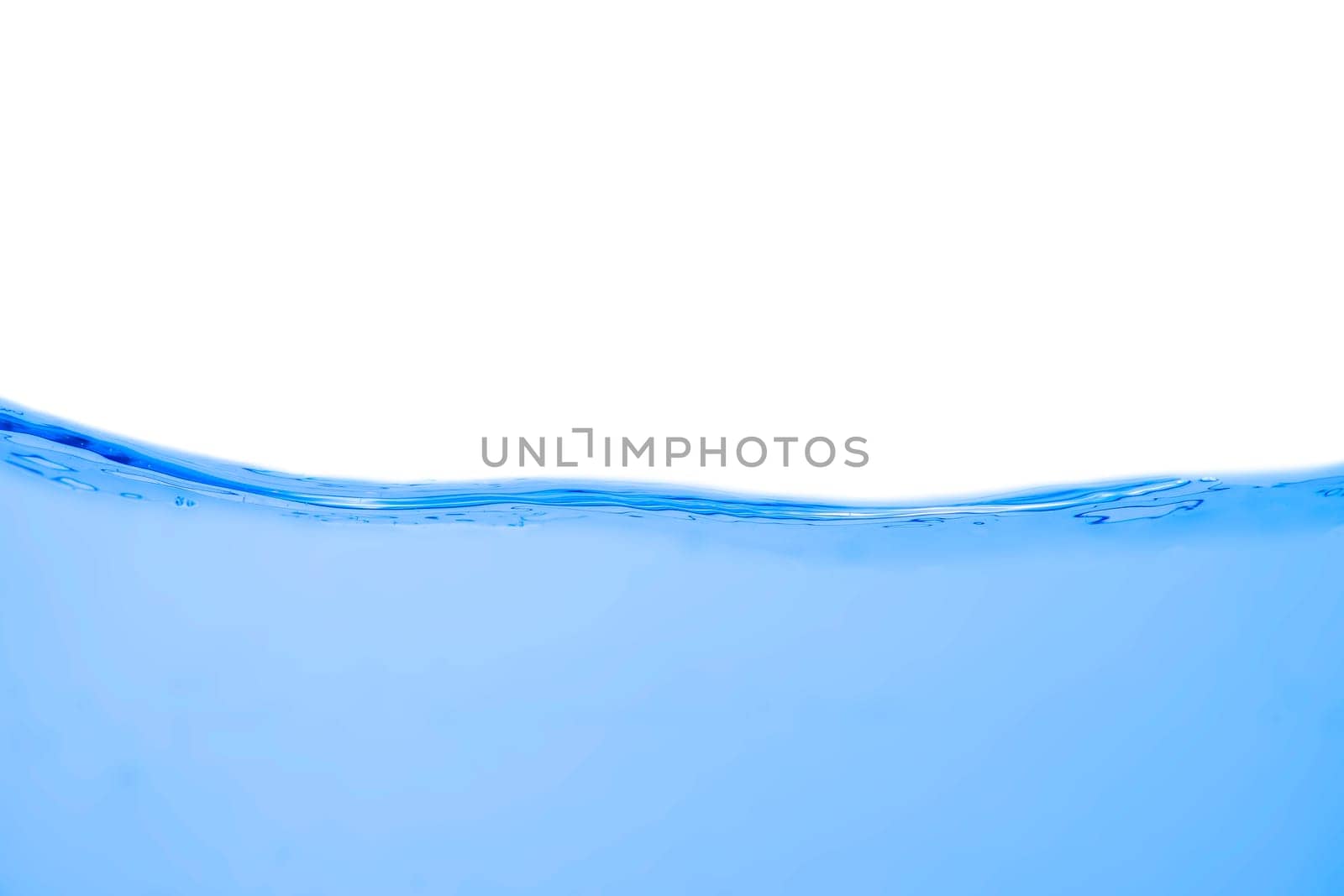 Water wave with bubbles on a white background