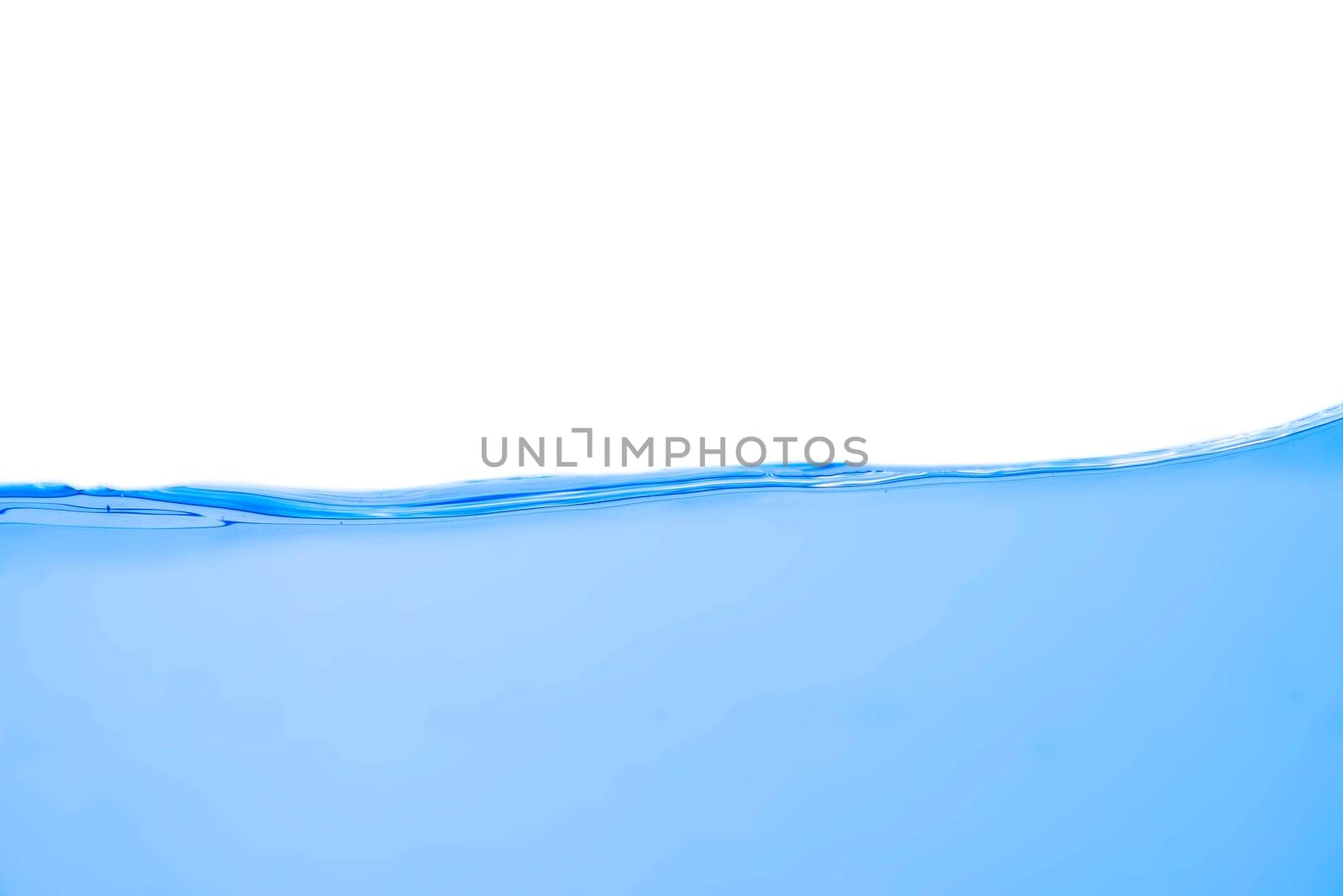 Water wave with bubbles on a white background