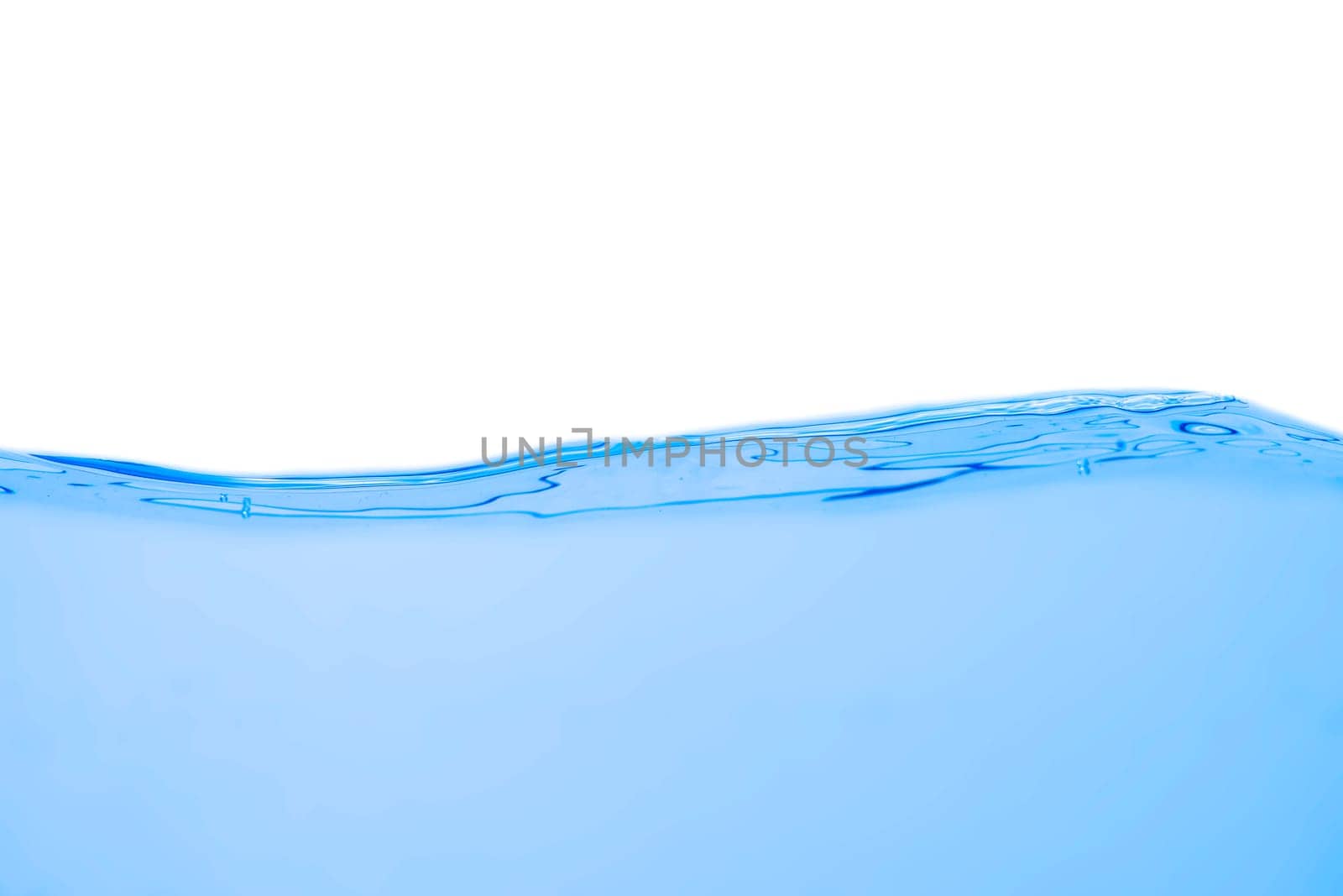 Water wave with bubbles on a white background