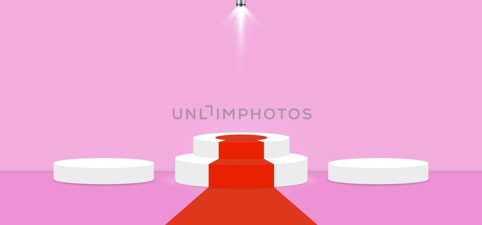Pirouette color abstract with stage podium and lighting display platform, modern studio, wall scene fashion, stage podium scene with for Award Ceremony and colorful presentation simple art spotlight summer banner. 3D rendering.