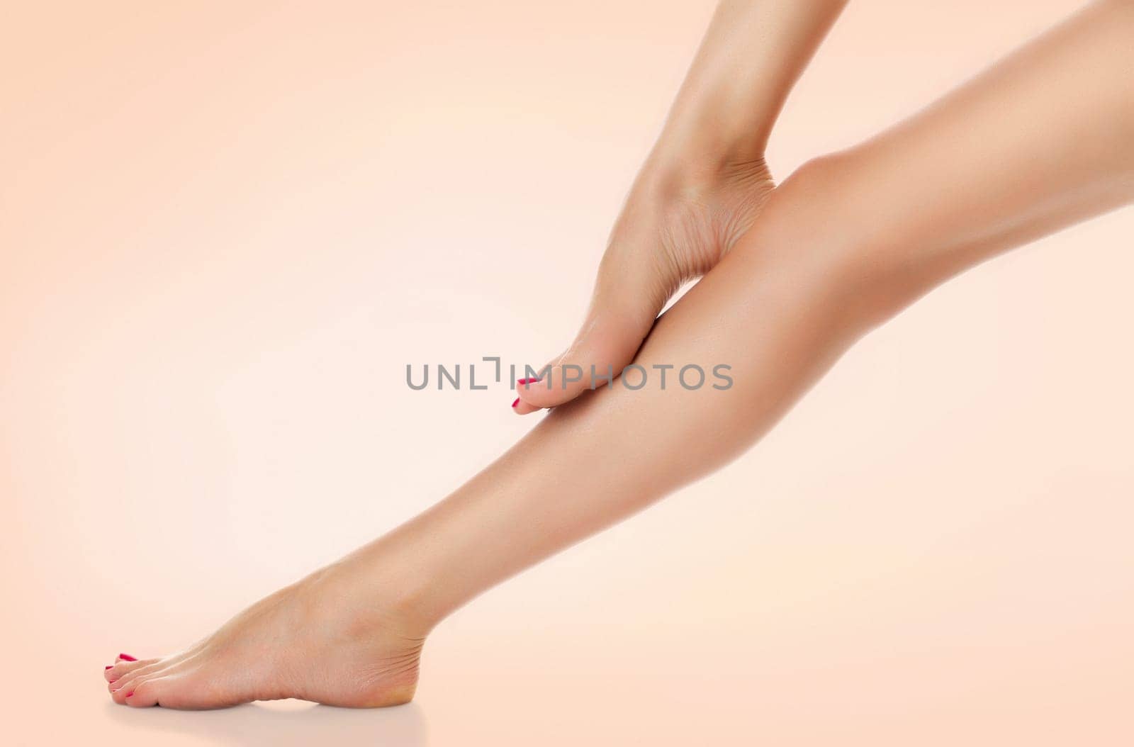 Beautiful female legs. Skin care concept