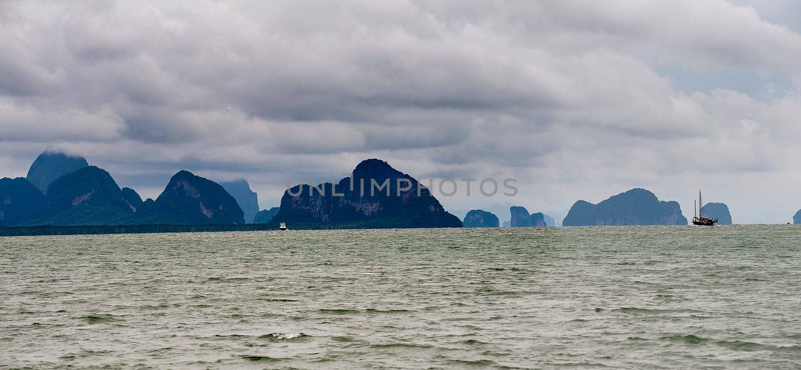 Panoramic view of Pang Nga Bay, Thailand, Asia