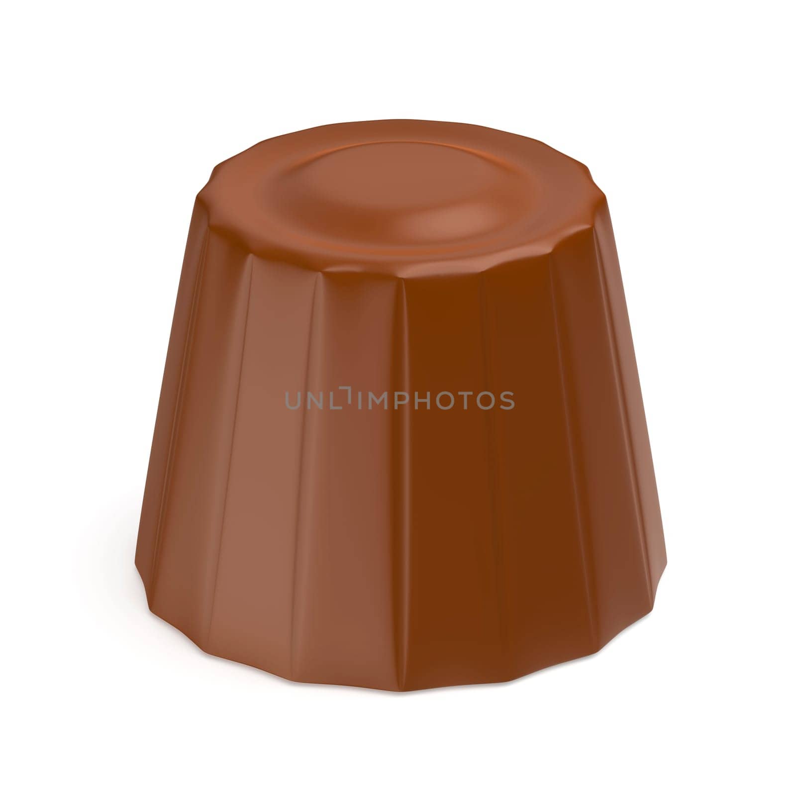 Chocolate bonbon on white background