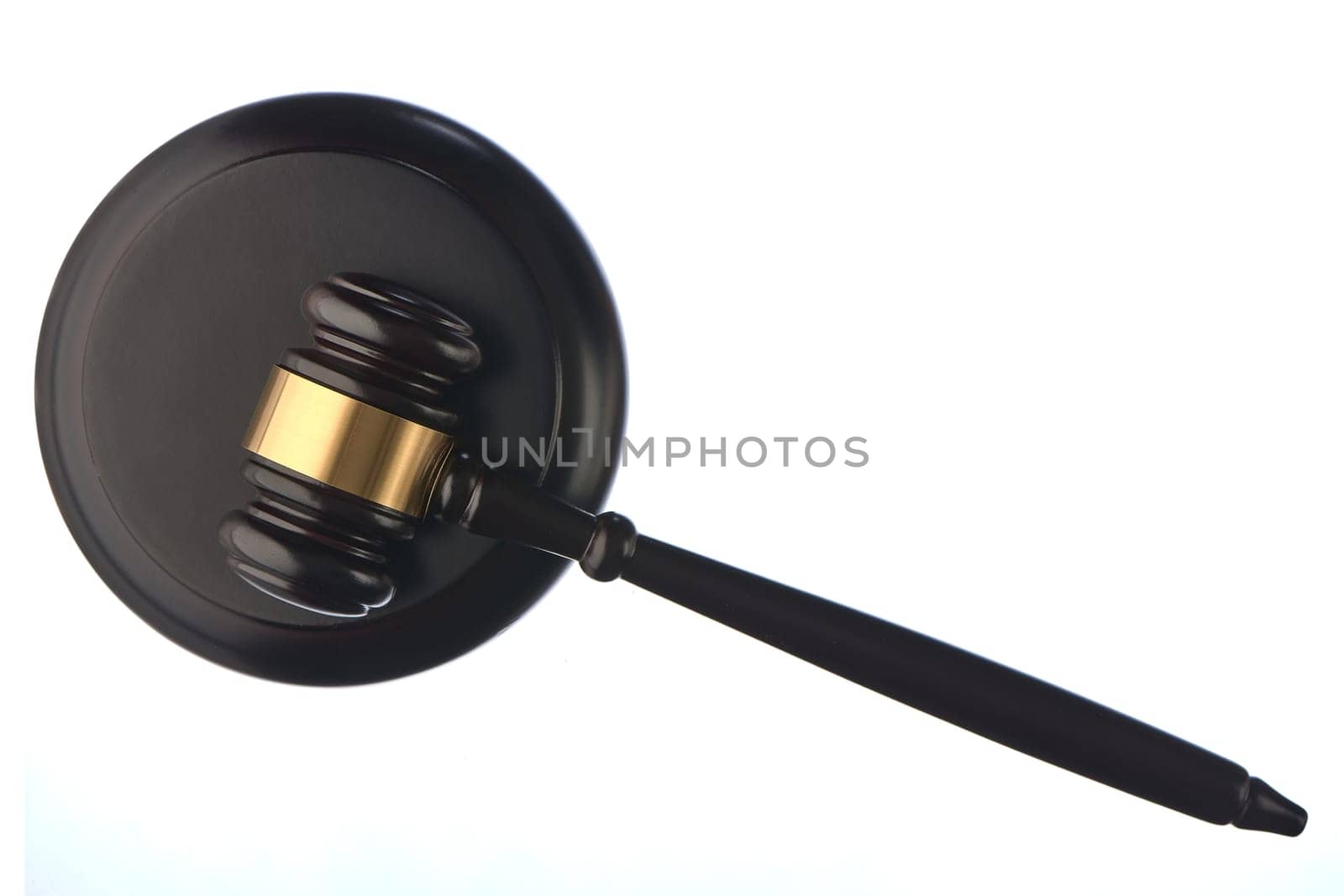 the judge's hammer on a white isolated background. High quality photo