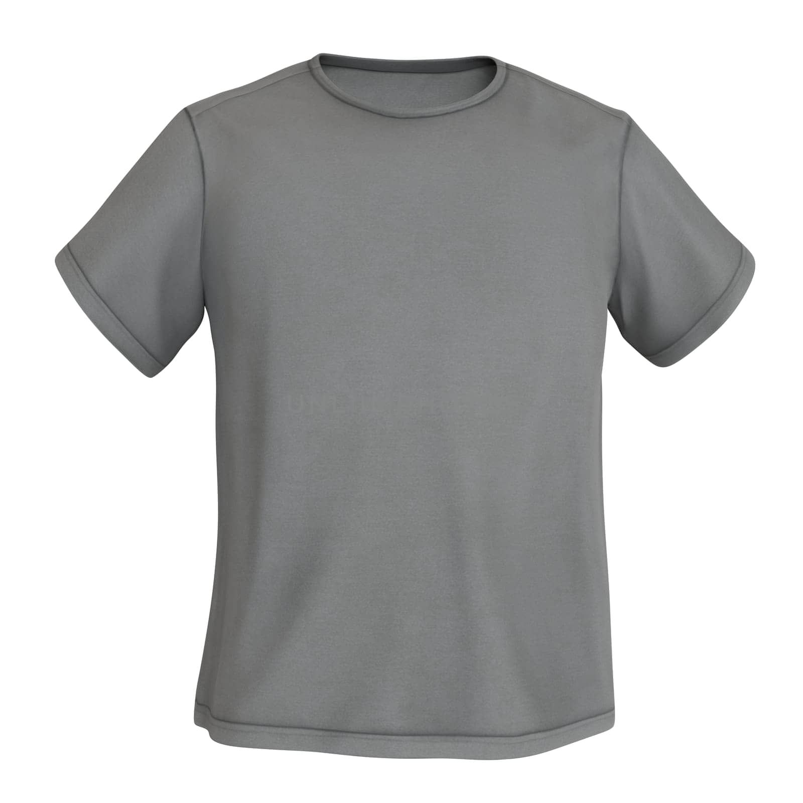 plain t-shirt mockup blank design gray shirt on white background 3D illustration