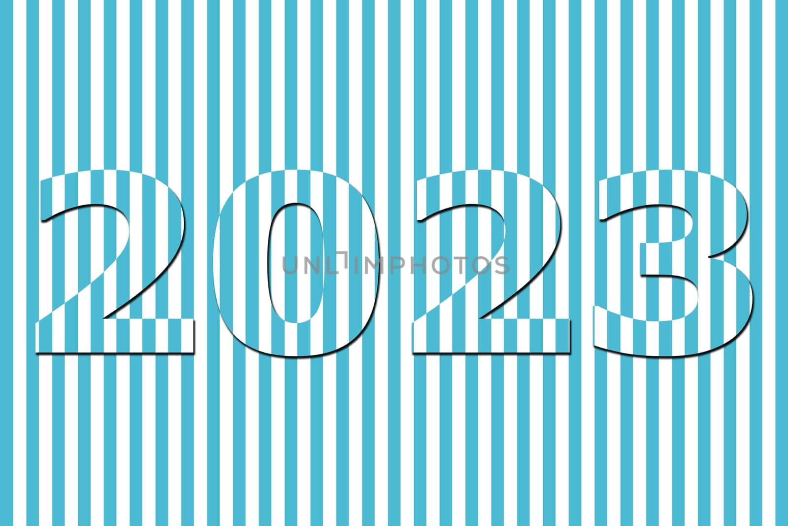 3D illustration concept New Year 2023 two-tone background design. Greeting Card, Banner, Poster.