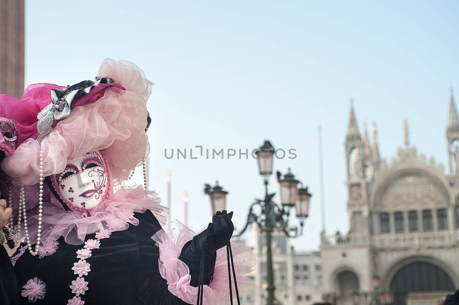 VENICE, ITALY - Febrary 21 2019: The masks of the Venice carnival 2019.