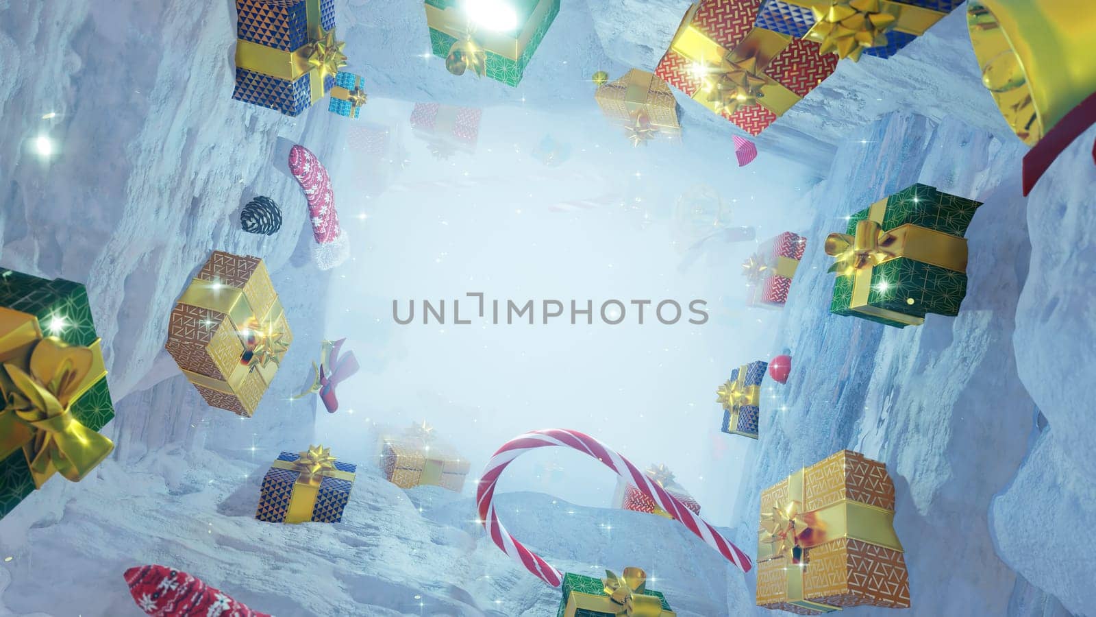 3D illustration Background for advertising and wallpaper in festival  and Christmas scene. 3D rendering in decorative concept.