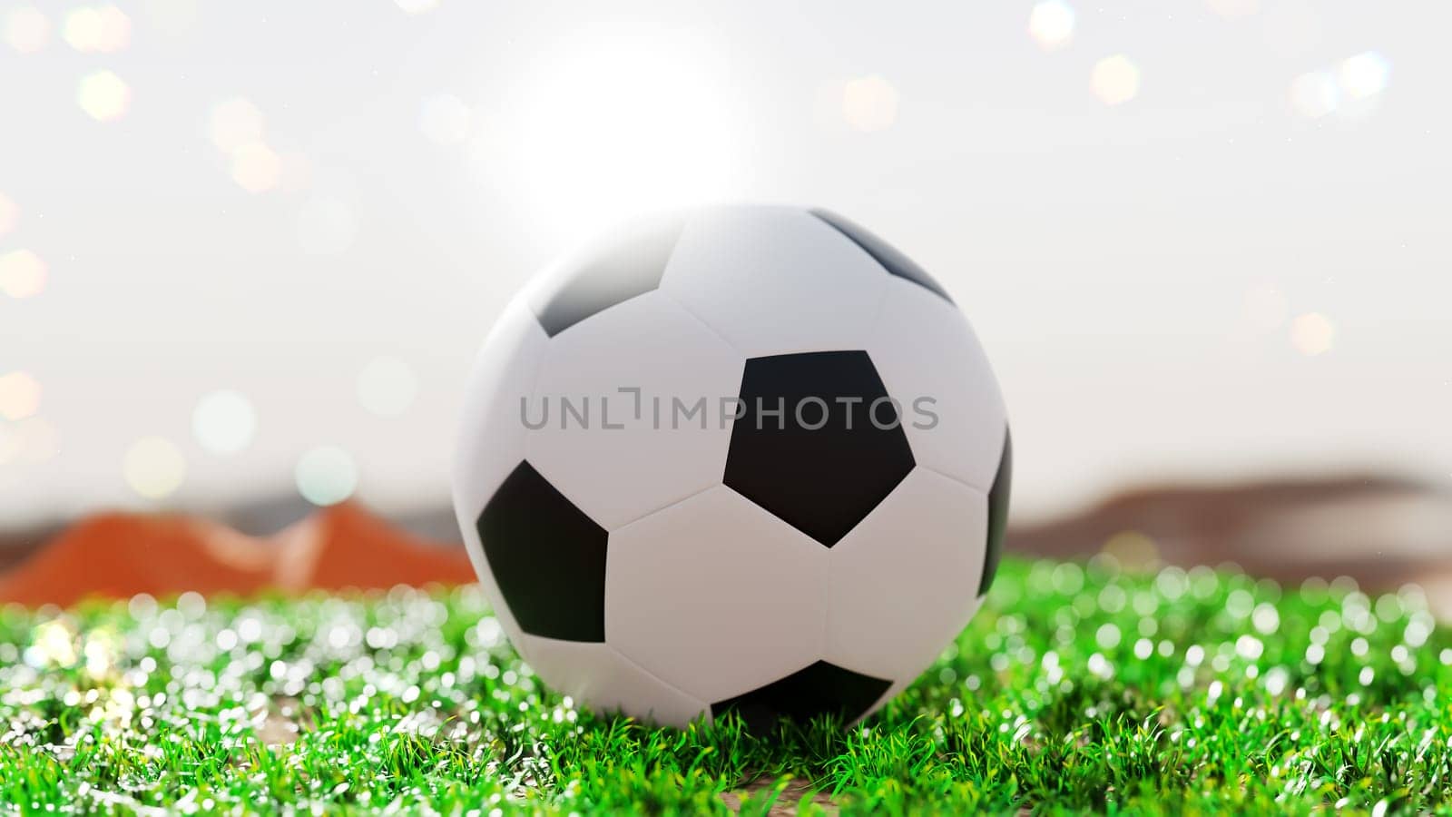 3D Photo render Background for advertising and wallpaper in sports and football scene. 3D rendering in decorative concept.