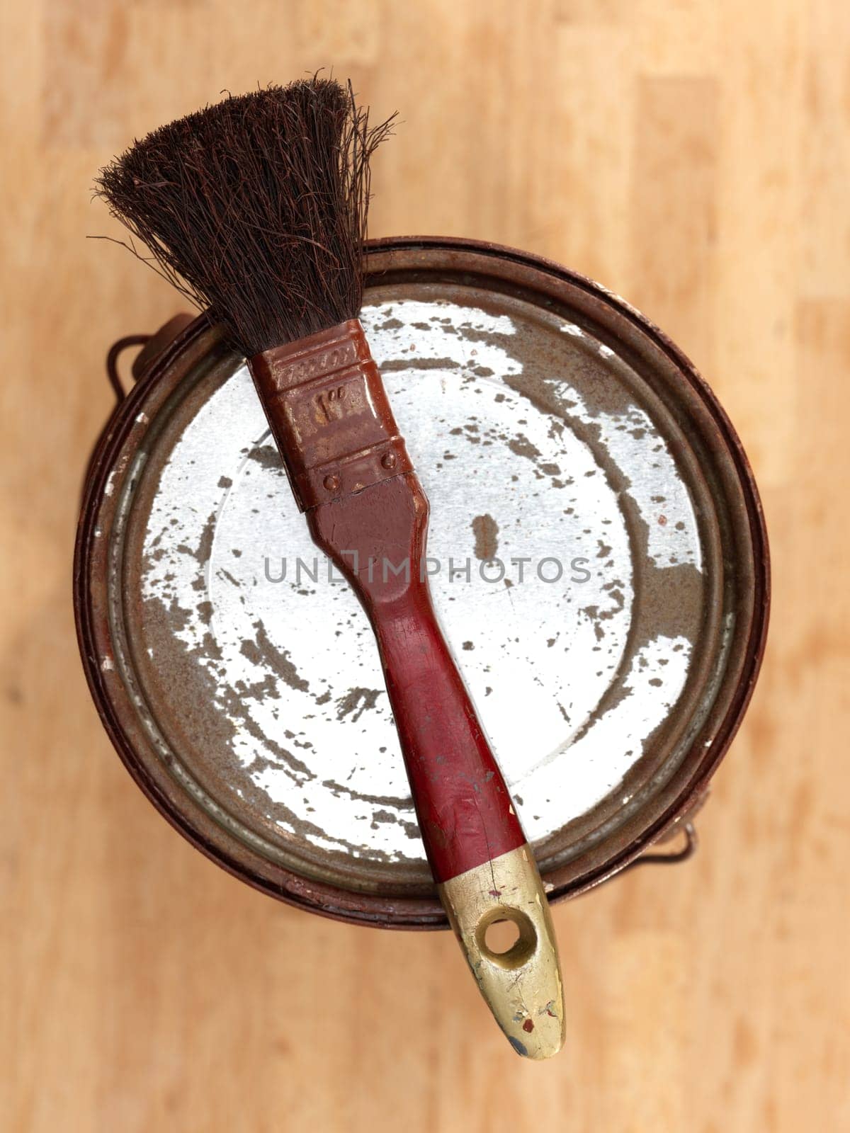 A close up shot of painting equipment